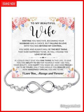 Stainless Steel Infinity Star Heart Bracelet Set Wife Gift with Card